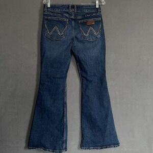Wrangler‎ Women Flair Jeans 9/32 28x32 99 Cotton /1 Elastine Blue Western Cut
